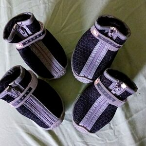 Black and Grey dog shoes/boots.